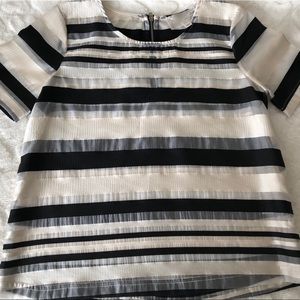 JOA black and cream sheer top